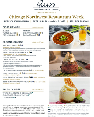 Chicago Northwest Restaurant Week Perry's Schaumbu